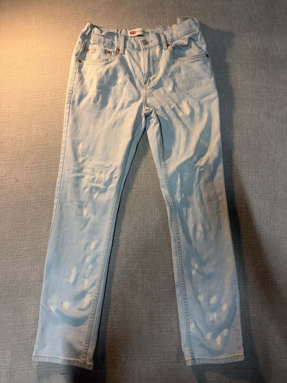 Levi's 512 Slim Taper Bleach Wash Distressed Jeans